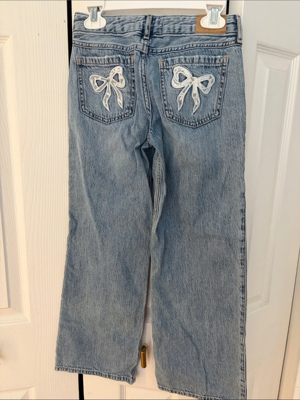 abercrombie kids Light Blue Wide-Leg Jeans